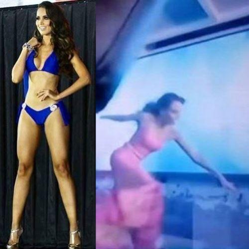 Candidata a Miss México é derrubada por saco de boxe durante o desfile