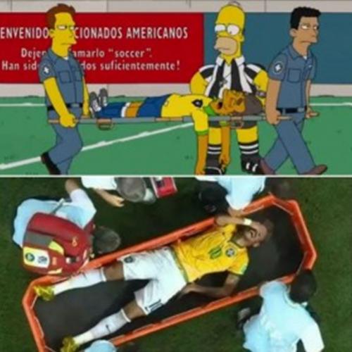 Os Simpsons e Neymar: desenho profetizou a contusão na Copa de 2014