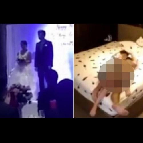 Durante casamento, noivo exibe em telão vídeo em que a noiva faz sexo 