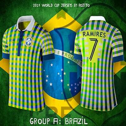 Camisas redesenhadas das seleções da Copa