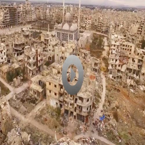 Síria - Drone mostra imagens impressionantes de uma cidade devastada